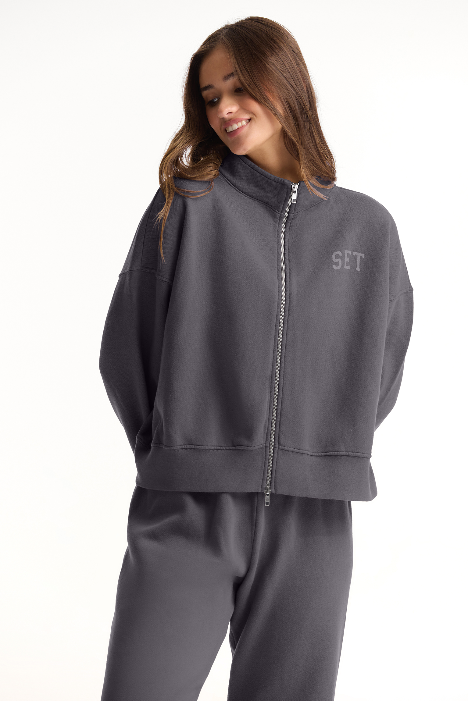 MIDWEIGHT SWEATS STAPLE SET FUNNEL ZIP - LYNX – SET ACTIVE