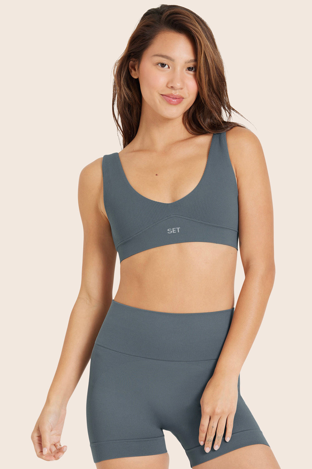 SET ACTIVE SCULPTFLEX® LEGGINGS & REMIX RIBBED V BRA - good STRIKE