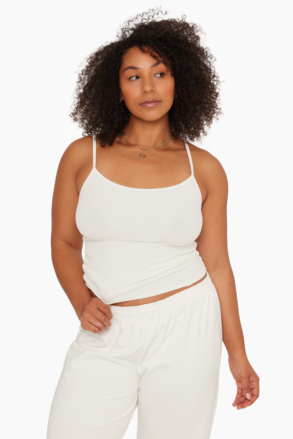 SET™ RIBBED MODAL RIBBED CLASSIC CAMI IN BLANC