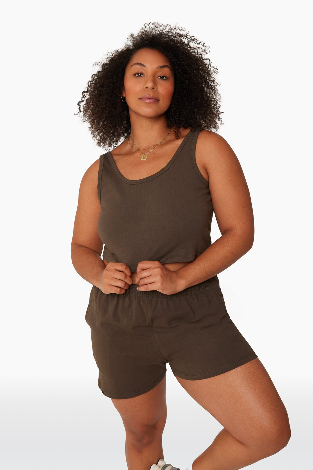 SET™ HEAVY COTTON EASY RELAXED TANK IN BROWNSTONE