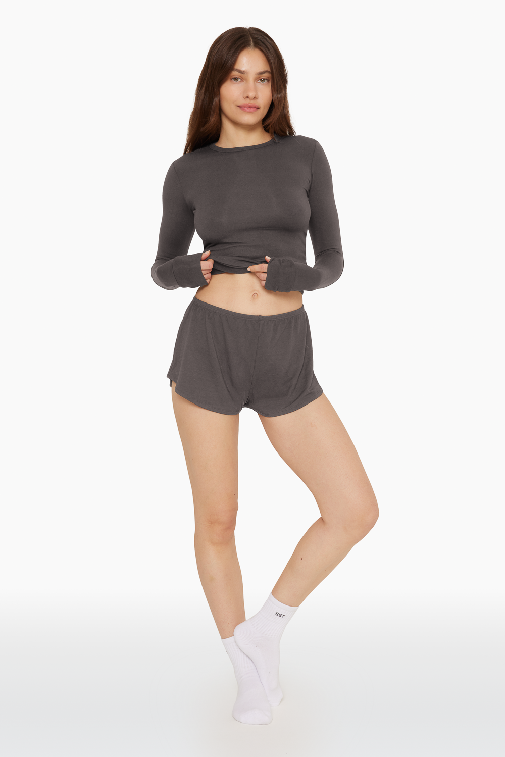 SET™ SLEEP JERSEY RELAXED SLEEP SHORTS IN GRAPHITE