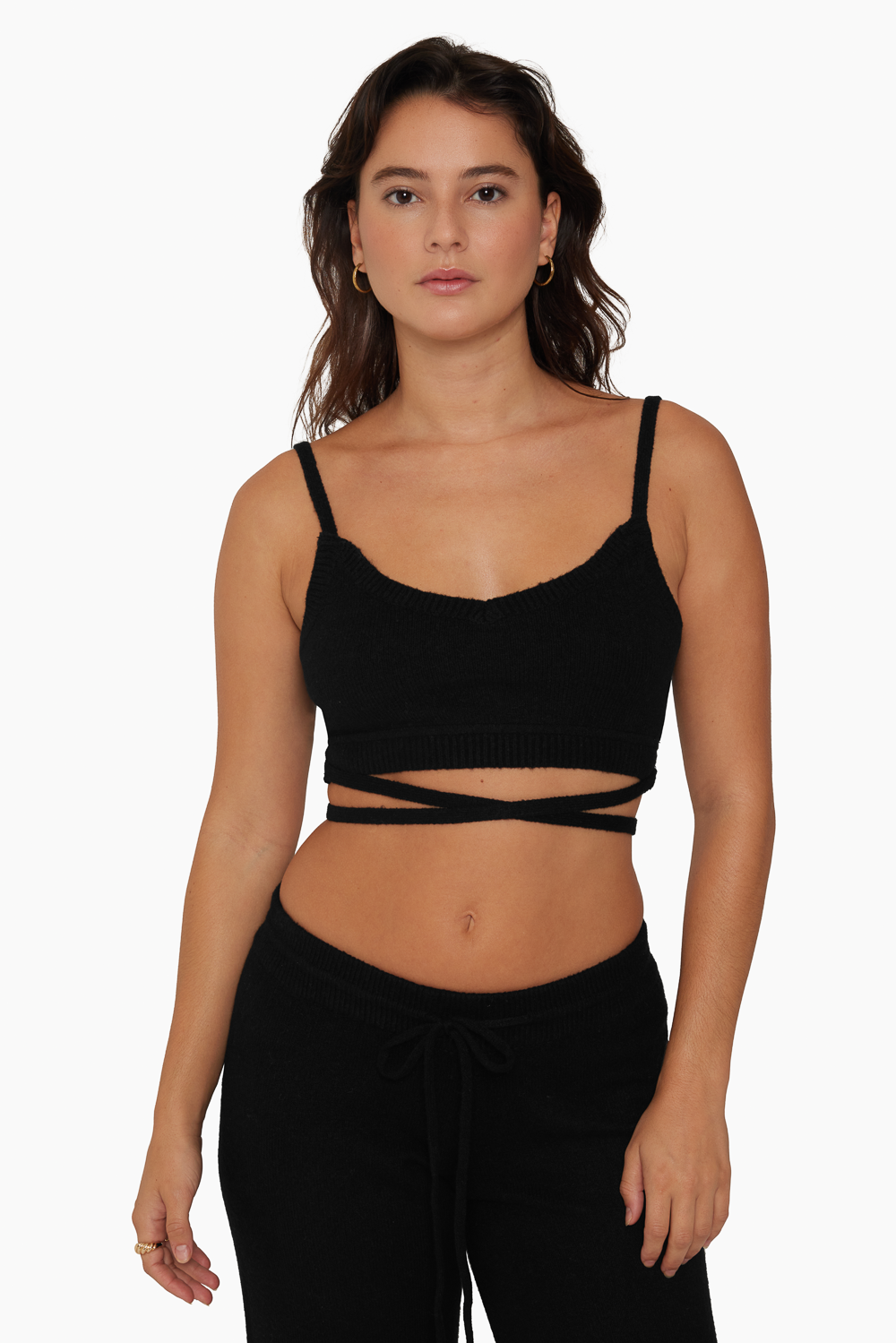 JERSEY KNIT WRAP BRALETTE - ONYX Featured Image