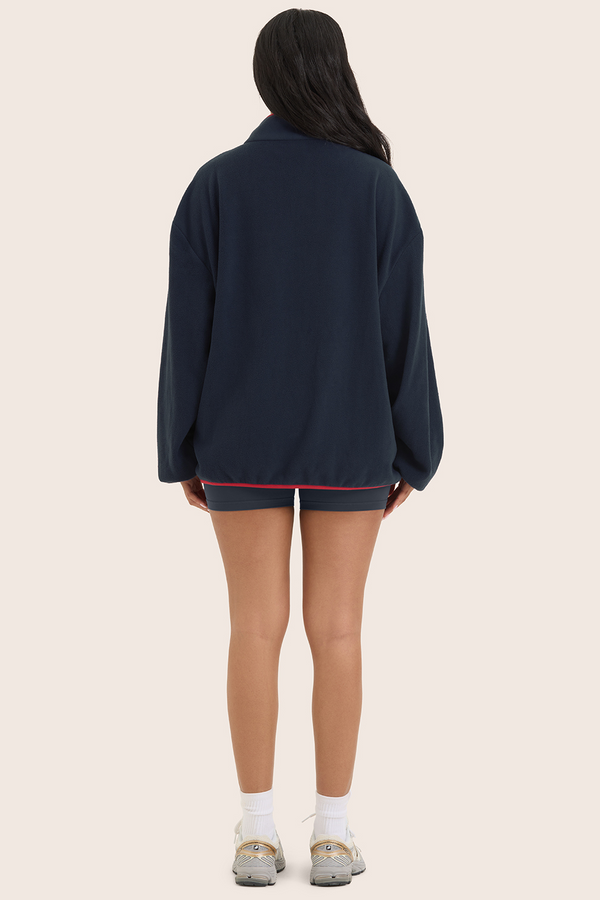 MICRO FLEECE FLAG HALF ZIP - ANCHOR