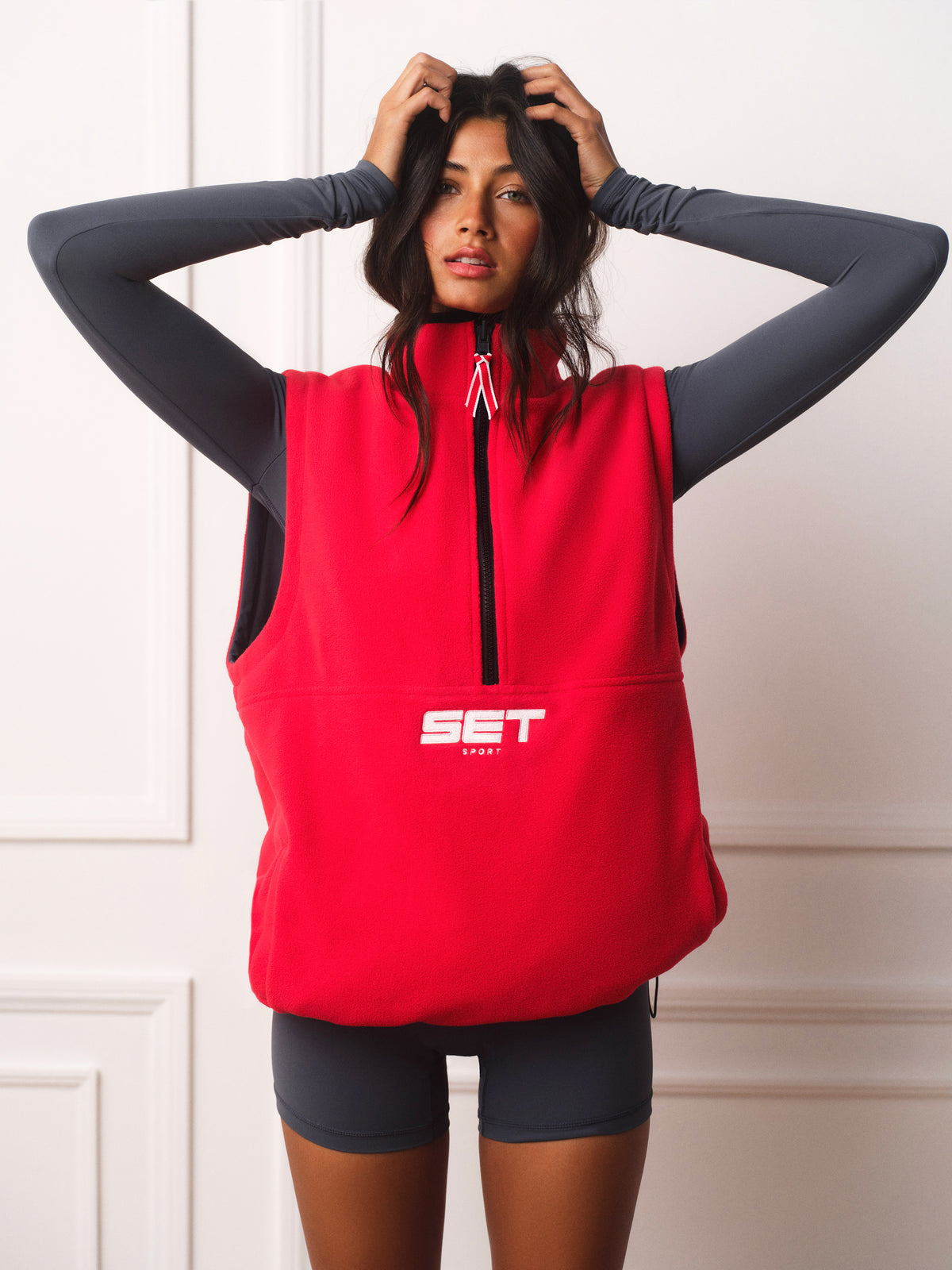MICROFLEECE/NYLON DUET UNIFORM REVERSIBLE VEST - TRIOMPHE/ROUGE
