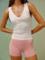 STRETCH COTTON ESSENTIAL SET SCOOP V TANK - WHITE/SUNRISE