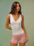 STRETCH COTTON ESSENTIAL SET SCOOP V TANK - WHITE/SUNRISE