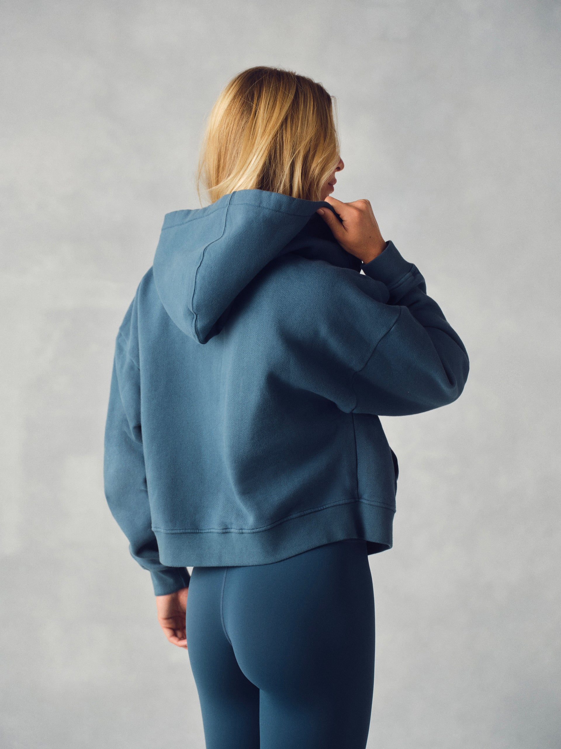 MIDWEIGHT SWEATS STAPLE FUNNEL ZIP HOODIE - HAMMOCK