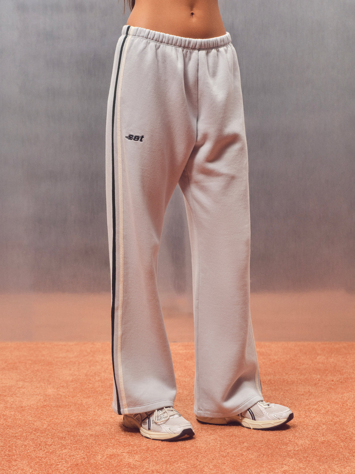 MIDWEIGHT SWEATS STAPLE DUO STRIPE STRAIGHT LEG SWEATPANTS - CADDIE