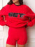 MIDWEIGHT SWEATS STAPLE SET UNIFORM LAYERED CREWNECK - ROUGE(RED)