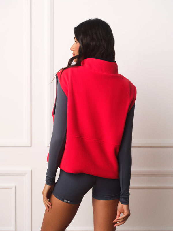 MICROFLEECE/NYLON DUET UNIFORM REVERSIBLE VEST - TRIOMPHE/ROUGE