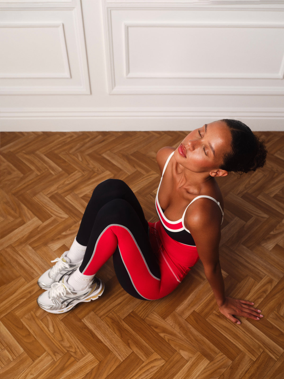 LUXFORM® LUX VARSITY TIE LEGGINGS - ROUGE