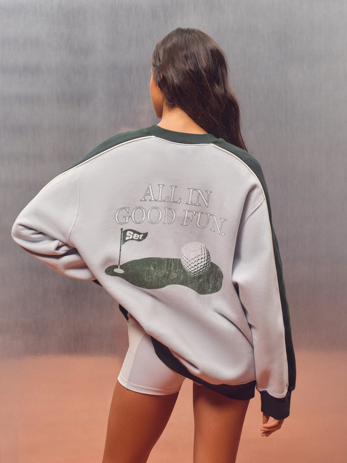 MIDWEIGHT SWEATS STAPLE ALL IN GOOD FUN STRIPE CREWNECK - CADDIE