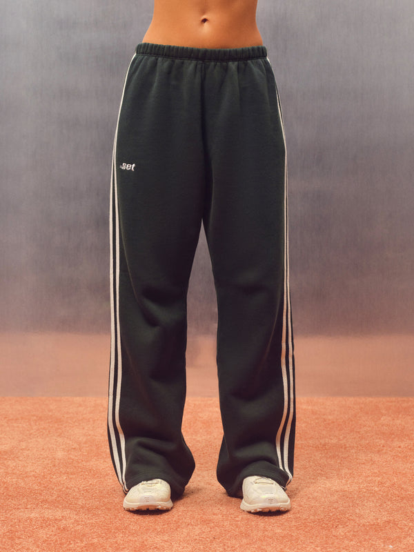 MIDWEIGHT SWEATS STAPLE DUO STRIPE STRAIGHT LEG SWEATPANTS - COURTSIDE