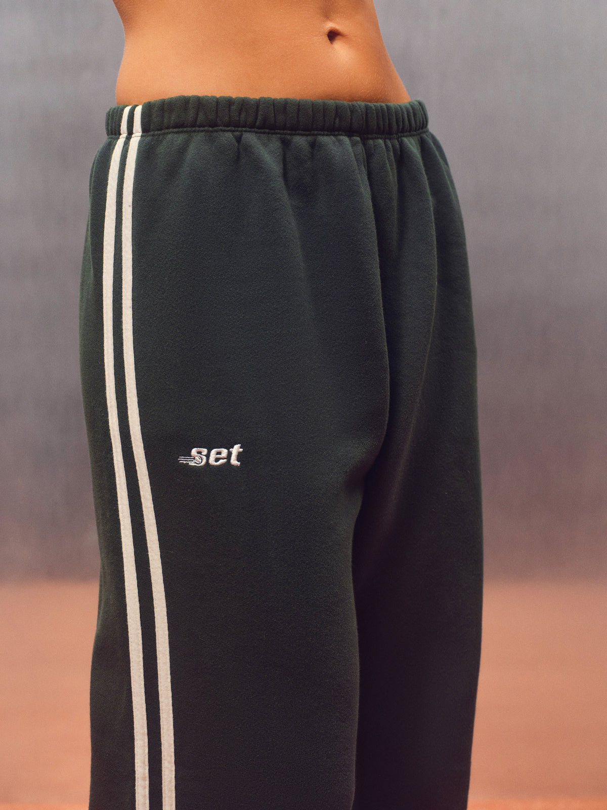 MIDWEIGHT SWEATS STAPLE DUO STRIPE STRAIGHT LEG SWEATPANTS - COURTSIDE