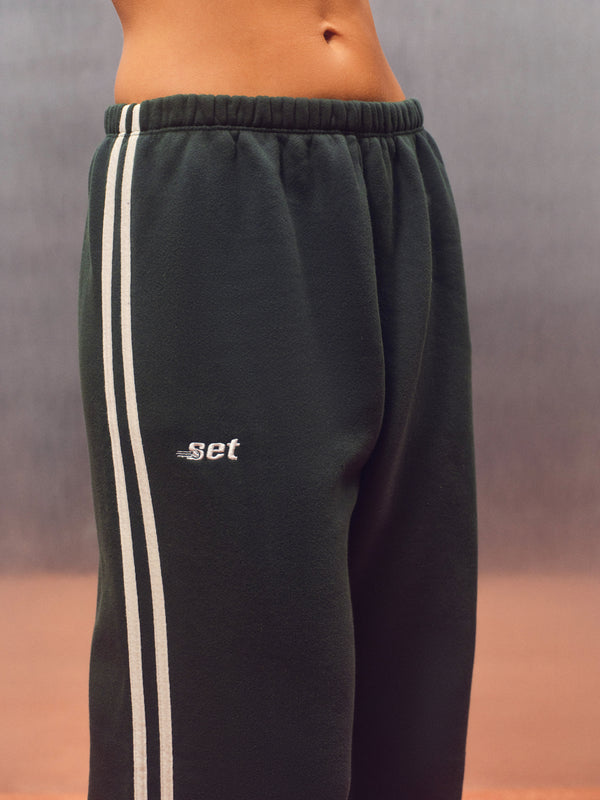MIDWEIGHT SWEATS STAPLE DUO STRIPE STRAIGHT LEG SWEATPANTS - COURTSIDE