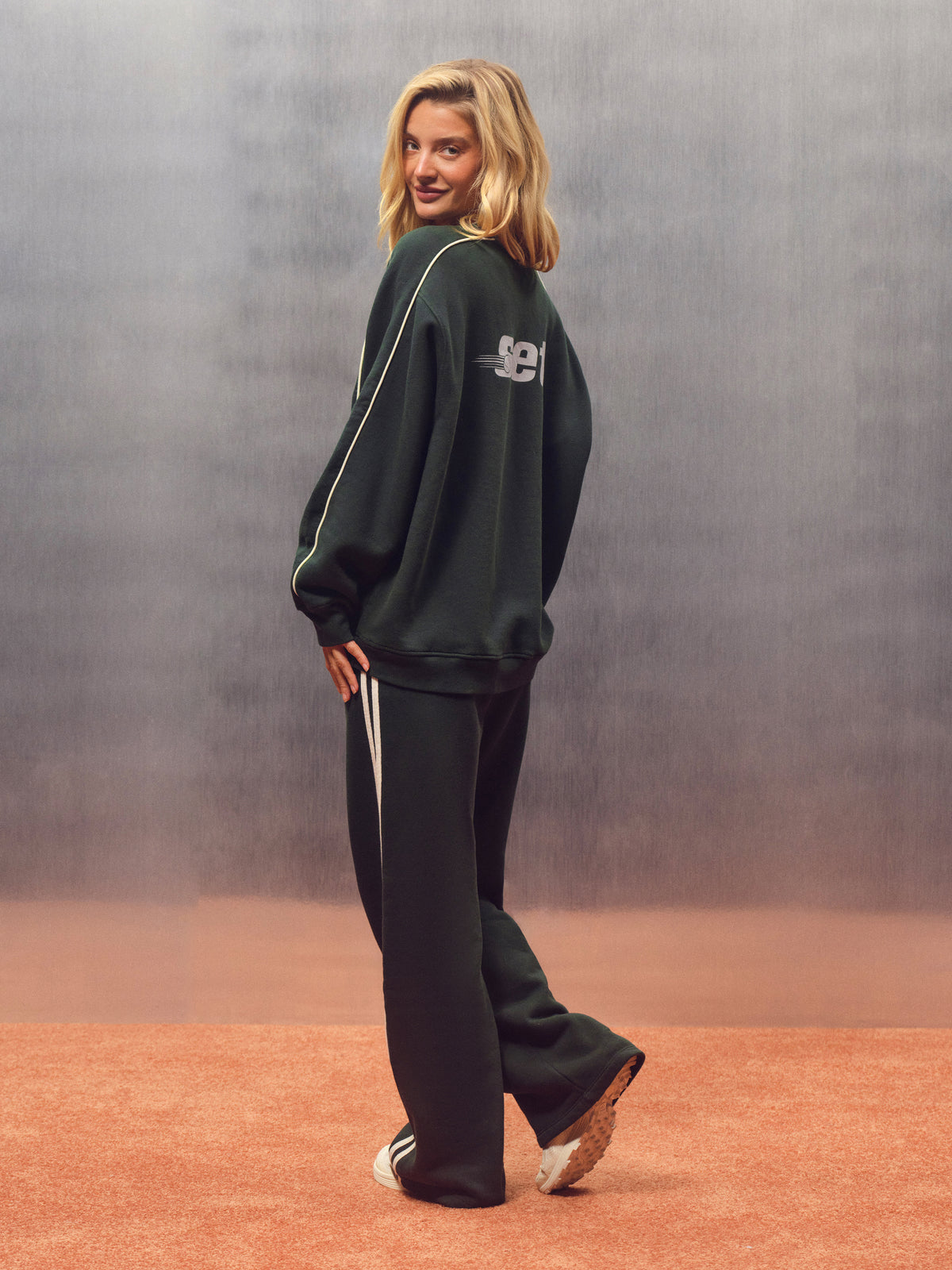 MIDWEIGHT SWEATS STAPLE PRO SHOP STRIPE CREWNECK - COURTSIDE