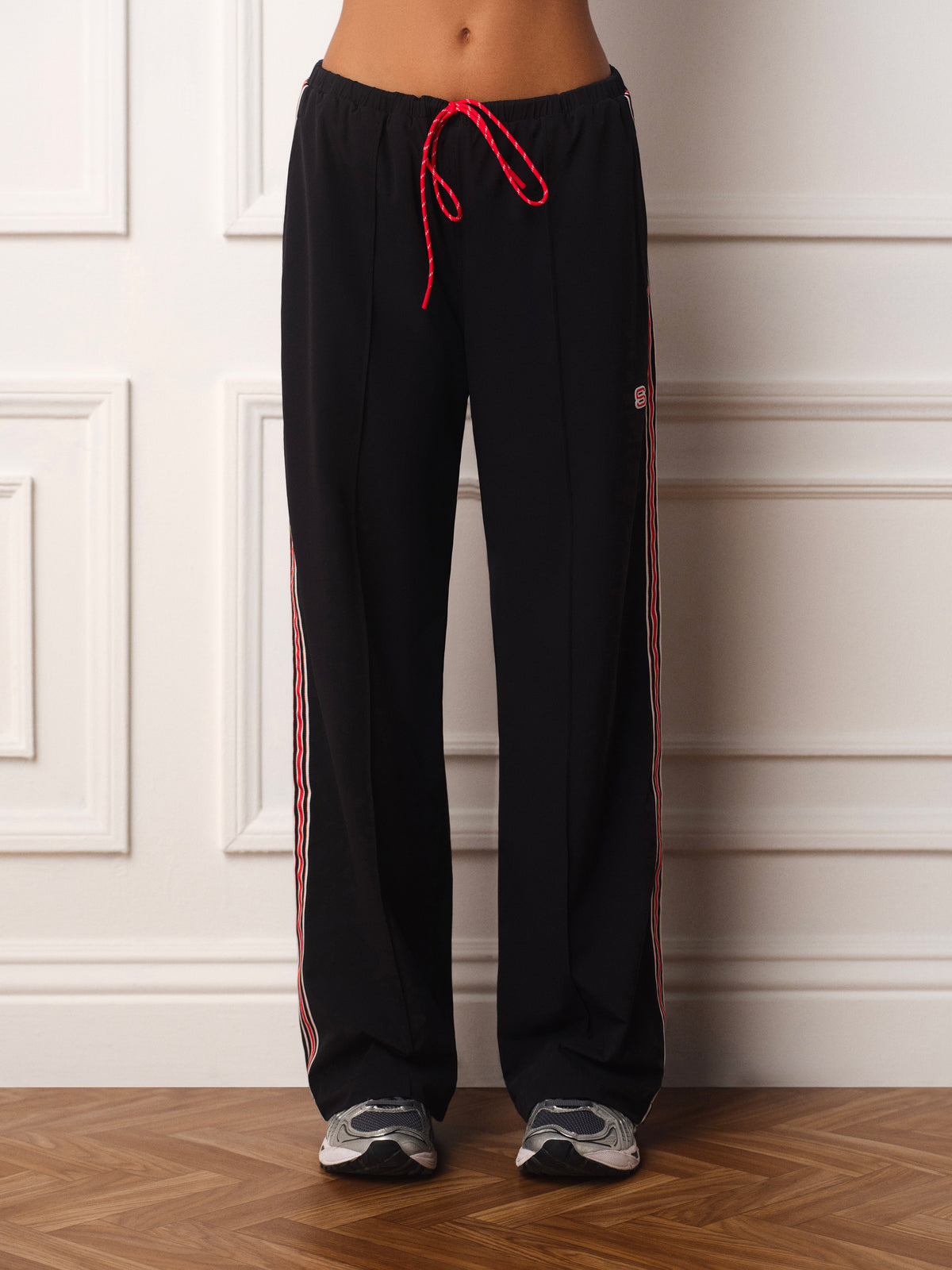 NYLON TRACK VARSITY PANTS - ROUGE(ONYX)