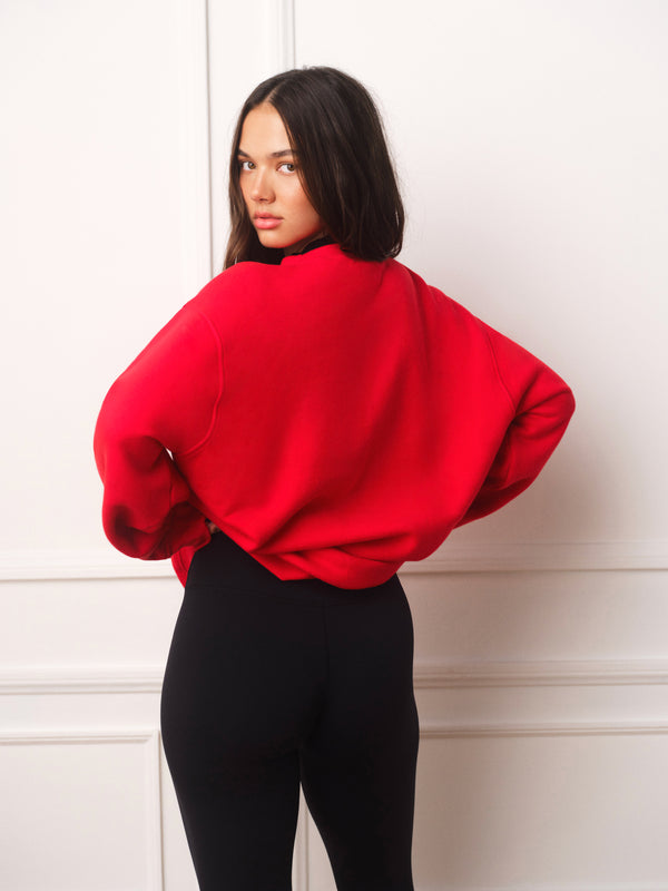 MIDWEIGHT SWEATS STAPLE SET UNIFORM LAYERED CREWNECK - ROUGE(RED)