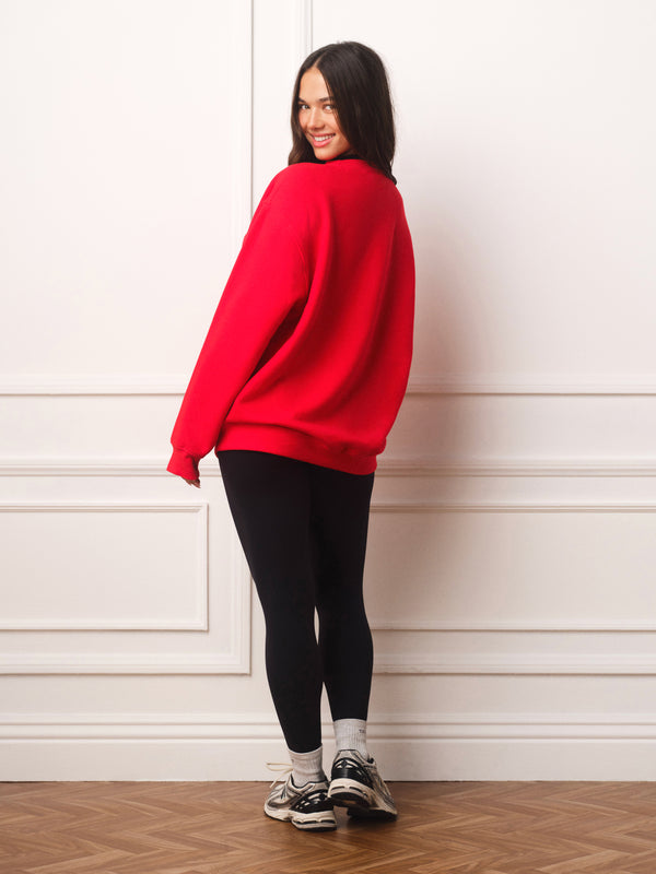 MIDWEIGHT SWEATS STAPLE SET UNIFORM LAYERED CREWNECK - ROUGE(RED)