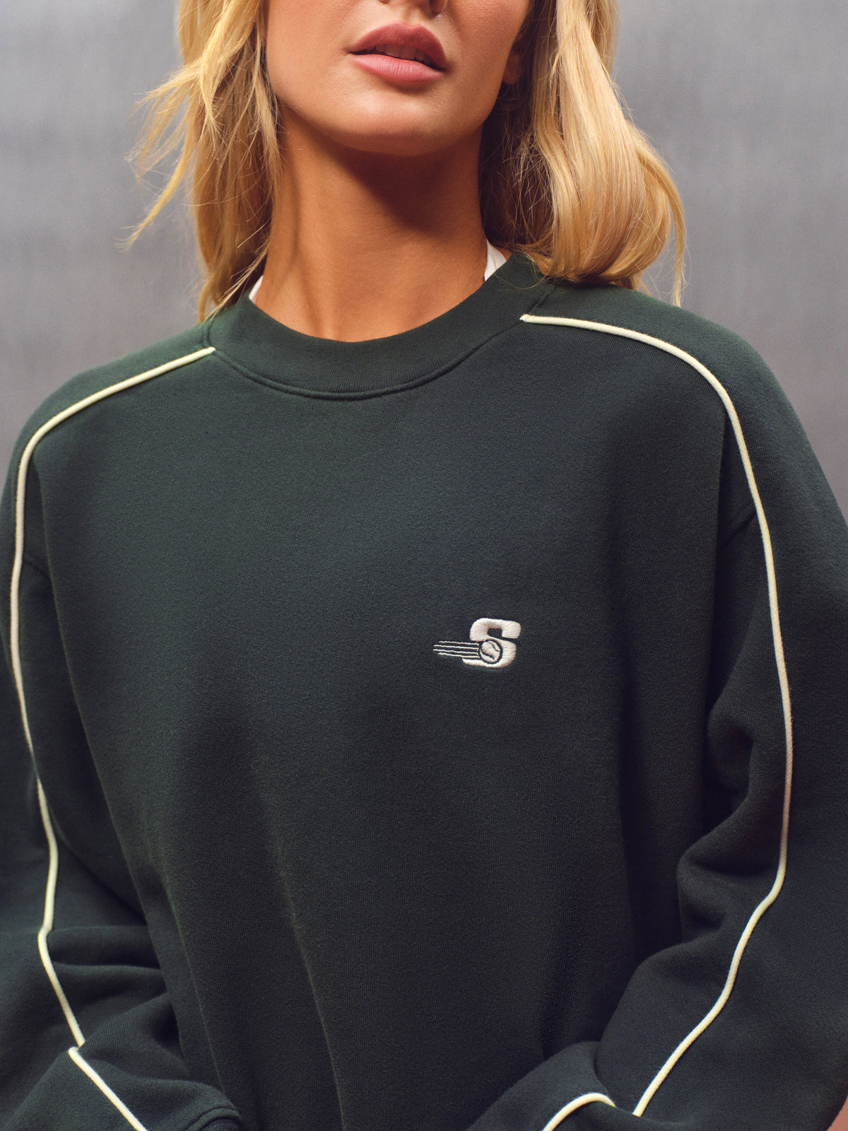 MIDWEIGHT SWEATS STAPLE PRO SHOP STRIPE CREWNECK - COURTSIDE