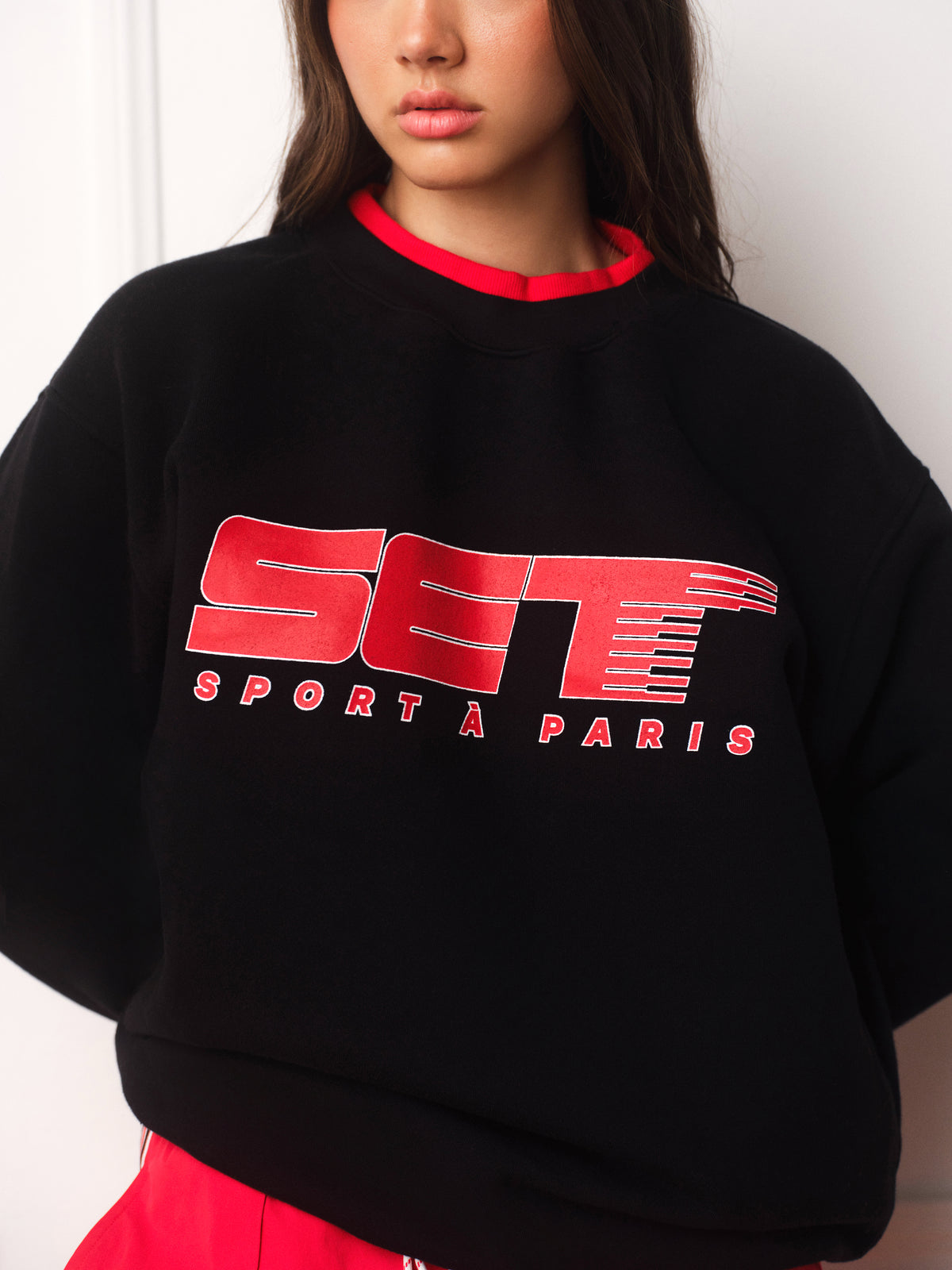 MIDWEIGHT SWEATS STAPLE SET UNIFORM LAYERED CREWNECK - ROUGE(ONYX)