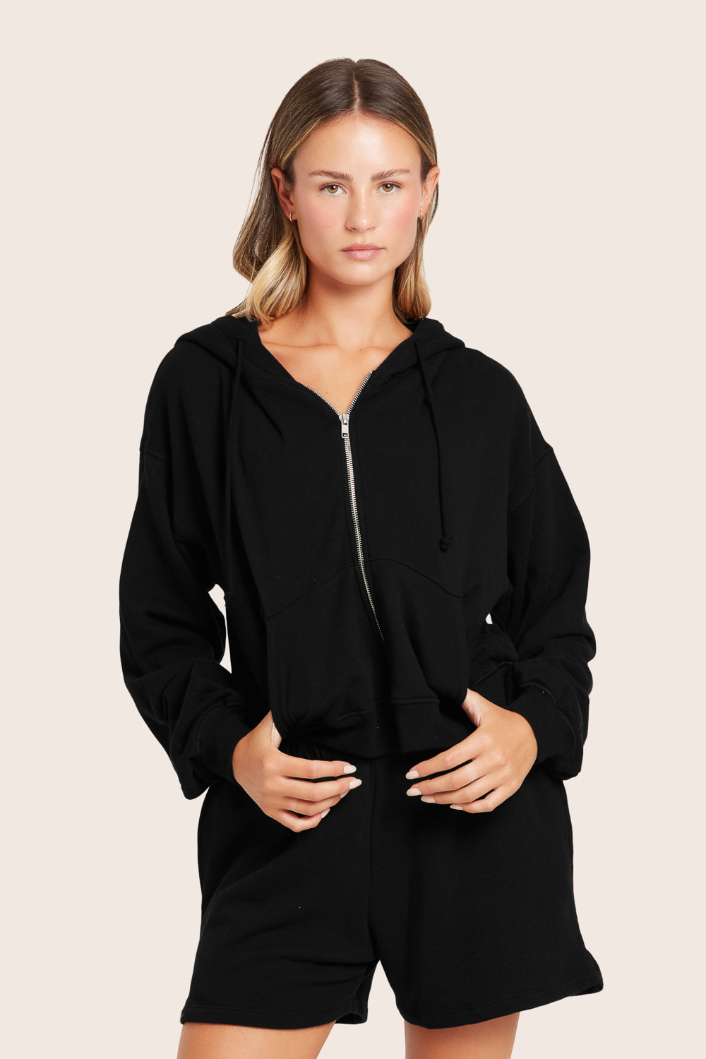 LIGHTWEIGHT SWEATS CLASSIC ZIP HOODIE - ONYX Featured Image