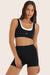 Model wears BREATHE LAYER SCOOP BRA in ORCA <model-info>Reese wears a size XS and is 5’8", 23.5" waist, 31" bust.</model-info>