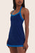 Model wears SPORTBODY® SPORTY HALTER DRESS in GECKO 