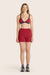 Model wears BREATHE TRIANGLE BRA in LADYBUG