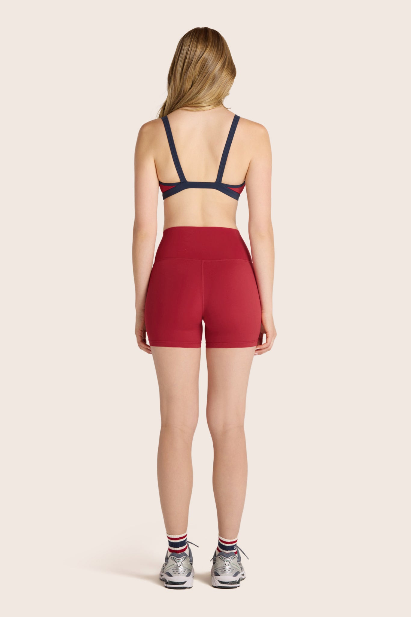 Model wears BREATHE TRIANGLE BRA in LADYBUG