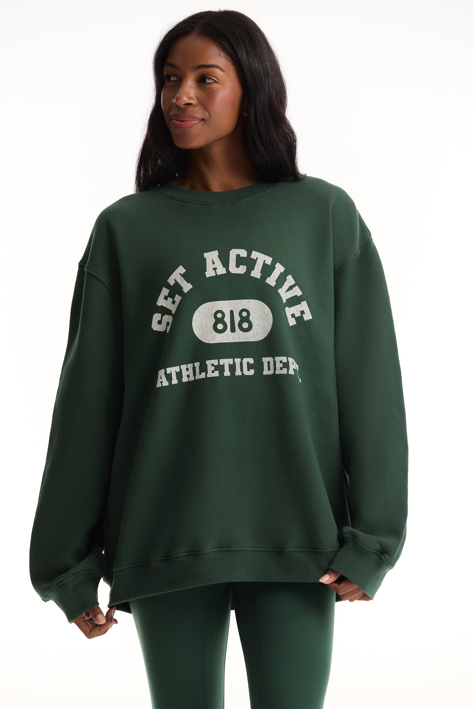 MIDWEIGHT SWEATS STAPLE 818 CREWNECK - AGAVE 818 – SET ACTIVE