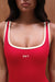 Red tank top with white trim and 'SET' logo on a plain background