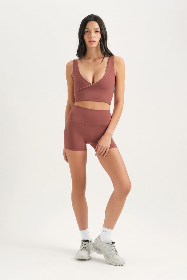 AIRLUXE BREATHE CONTRAST WRAP TANK - EMBER