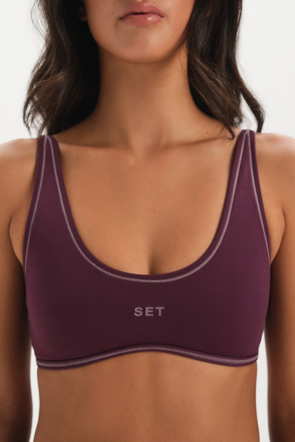 SPORTBODY® SPORTY STITCH BRA - NOIR