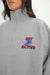 Gray sweatshirt with 'SET ACTIVE' logo on a plain background