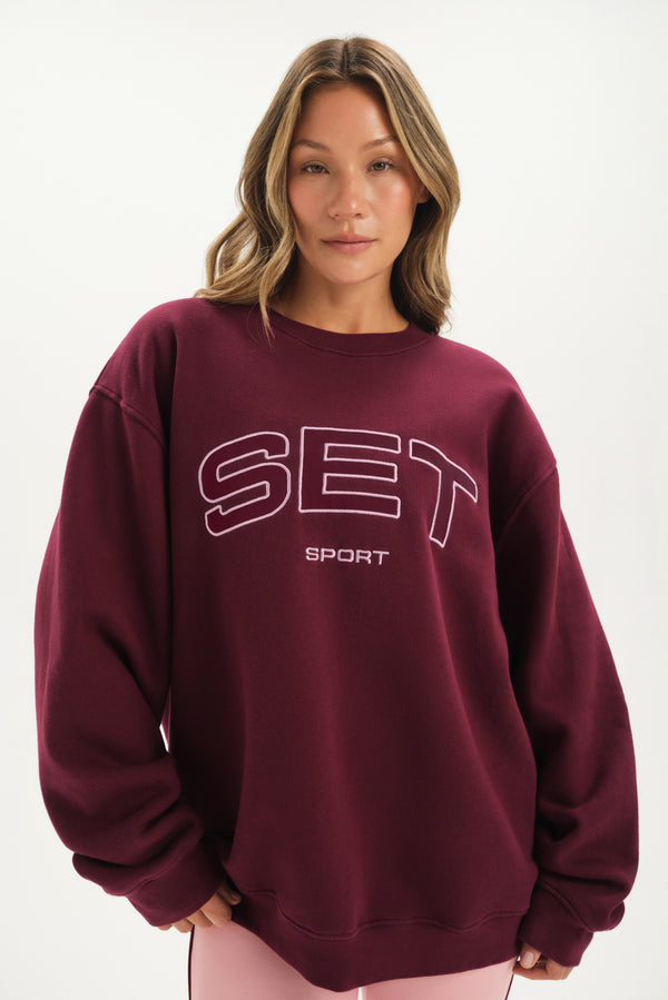 MIDWEIGHT SWEATS STAPLE SET CREWNECK - GARNET