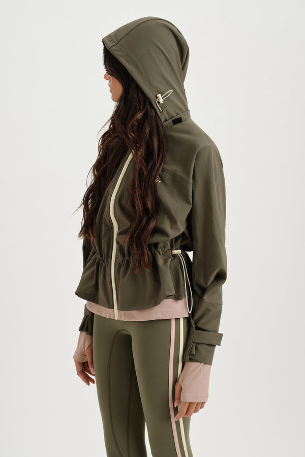 NYLON DUET CINCHED WINDBREAKER - SEDONA