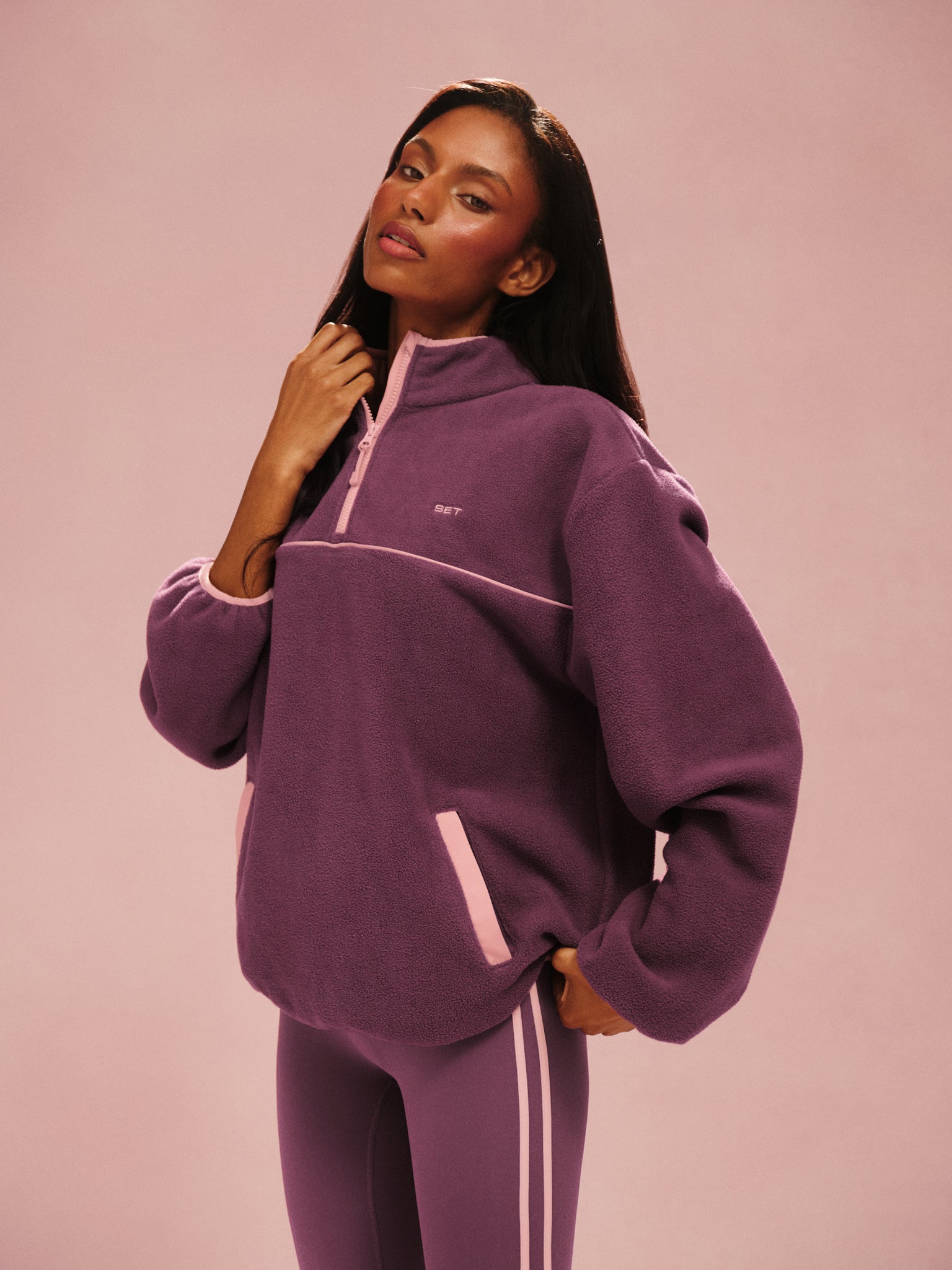 MICROFLEECE HALF ZIP - ROSEBUD – SET ACTIVE