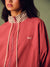 NYLON TRACK GINGHAM COLLAR COURTSIDE JACKET - SWEET TEA