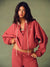 NYLON TRACK GINGHAM COLLAR COURTSIDE JACKET - SWEET TEA
