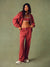 NYLON TRACK STRAIGHT LEG PANTS - SWEET TEA