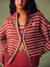 WEEKEND KNIT WEEKEND STRIPE FUNNEL ZIP - SWEET TEA