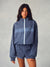 NYLON TRACK GINGHAM PANEL JACKET - HAMMOCK