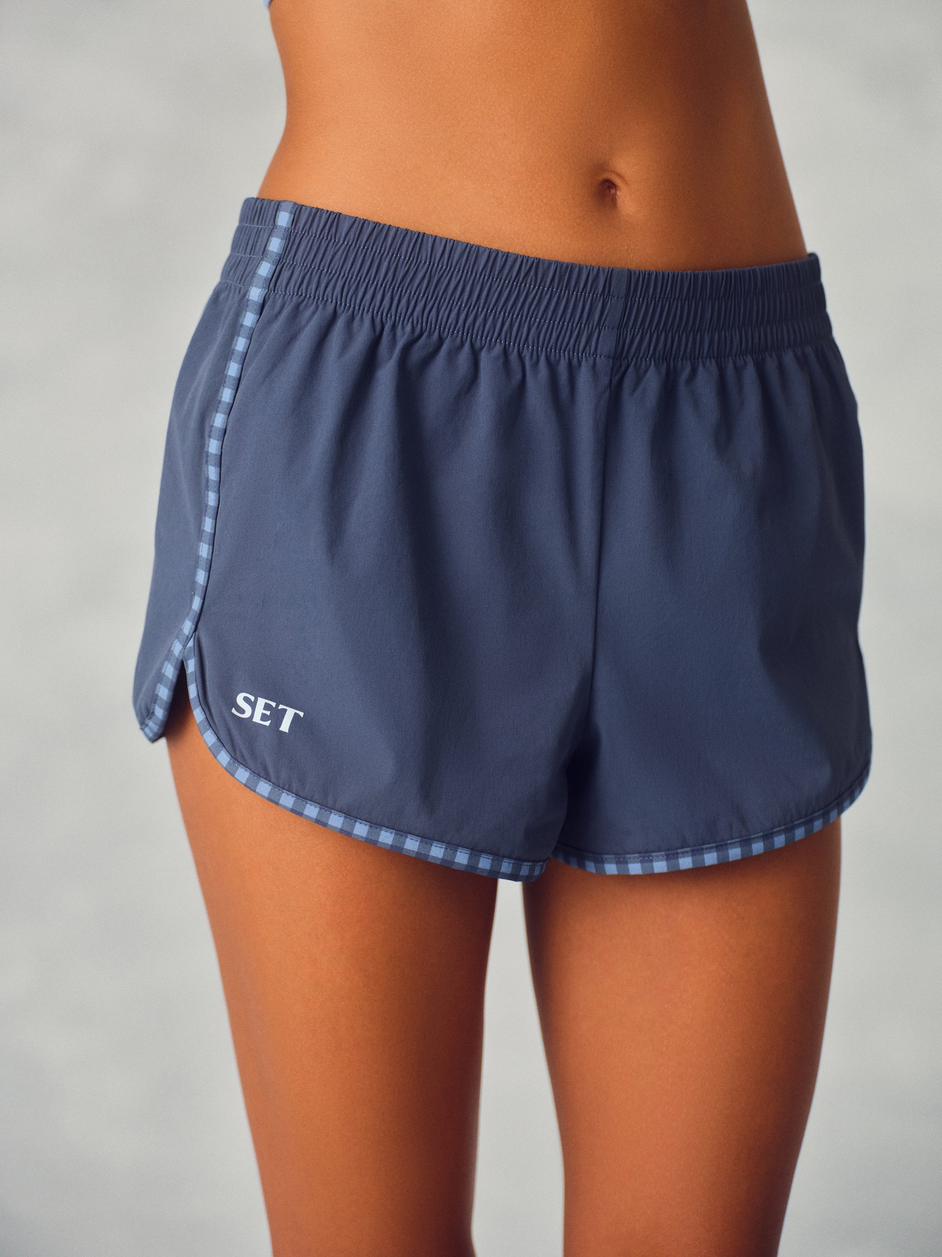 NYLON TRACK GINGHAM 90'S SHORTS - HAMMOCK