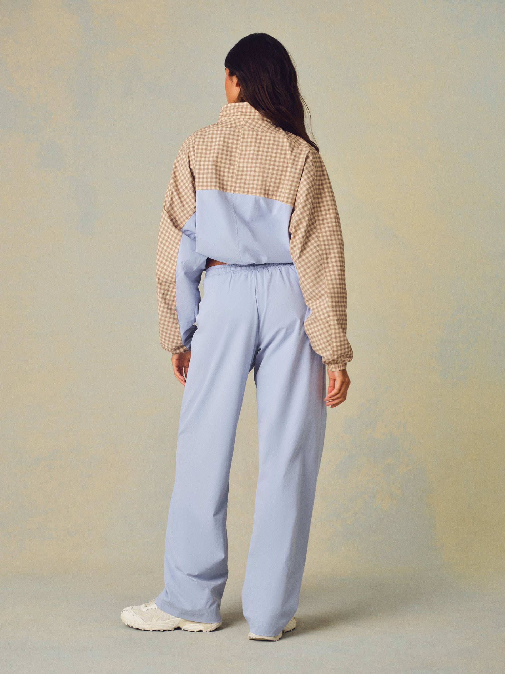NYLON TRACK STRAIGHT LEG PANTS - PALMETTO
