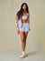 NYLON TRACK GINGHAM 90'S SHORTS - PALMETTO