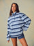 MICROFLEECE STRIPE HALF ZIP - HAMMOCK
