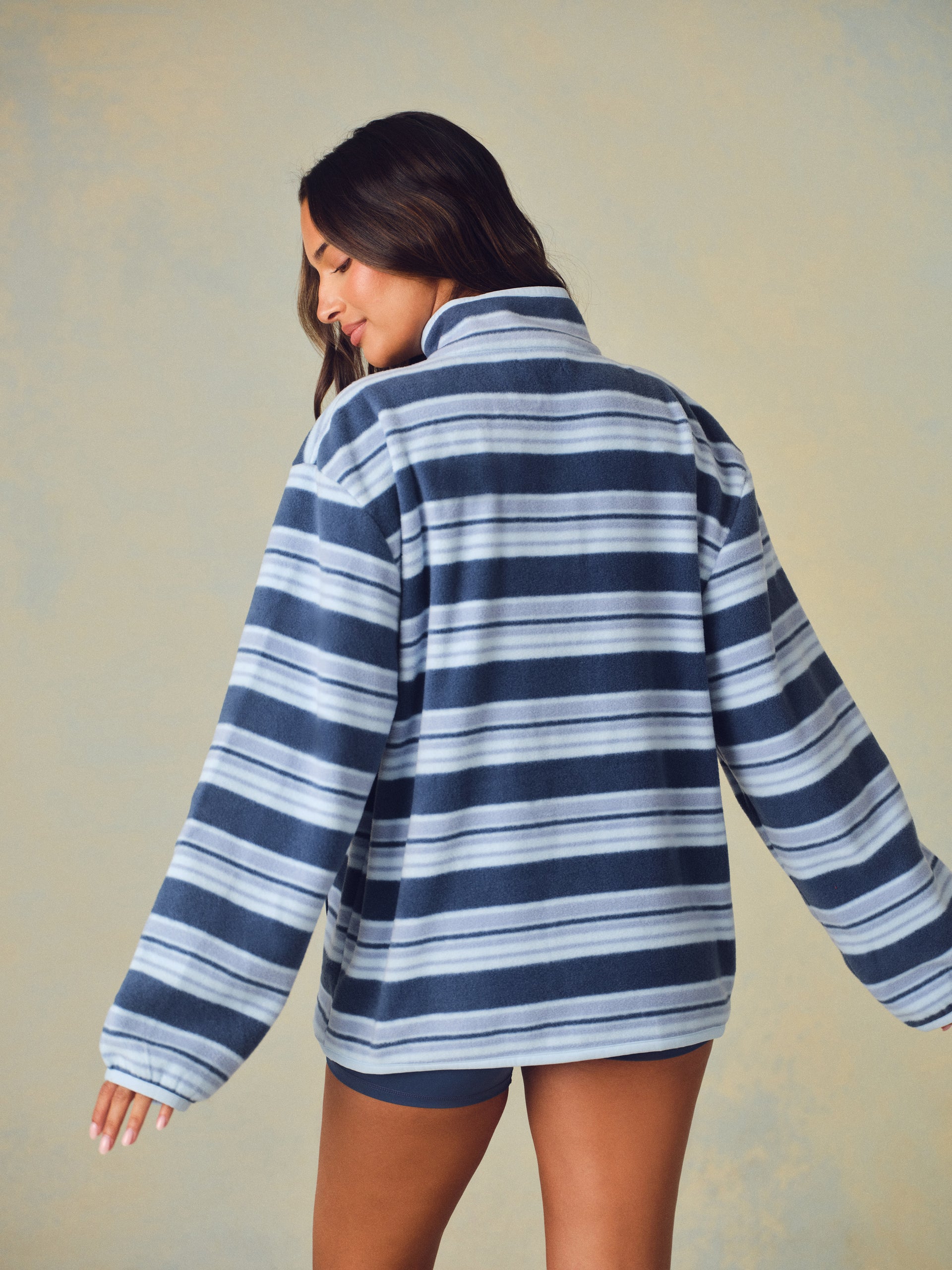MICROFLEECE STRIPE HALF ZIP - HAMMOCK