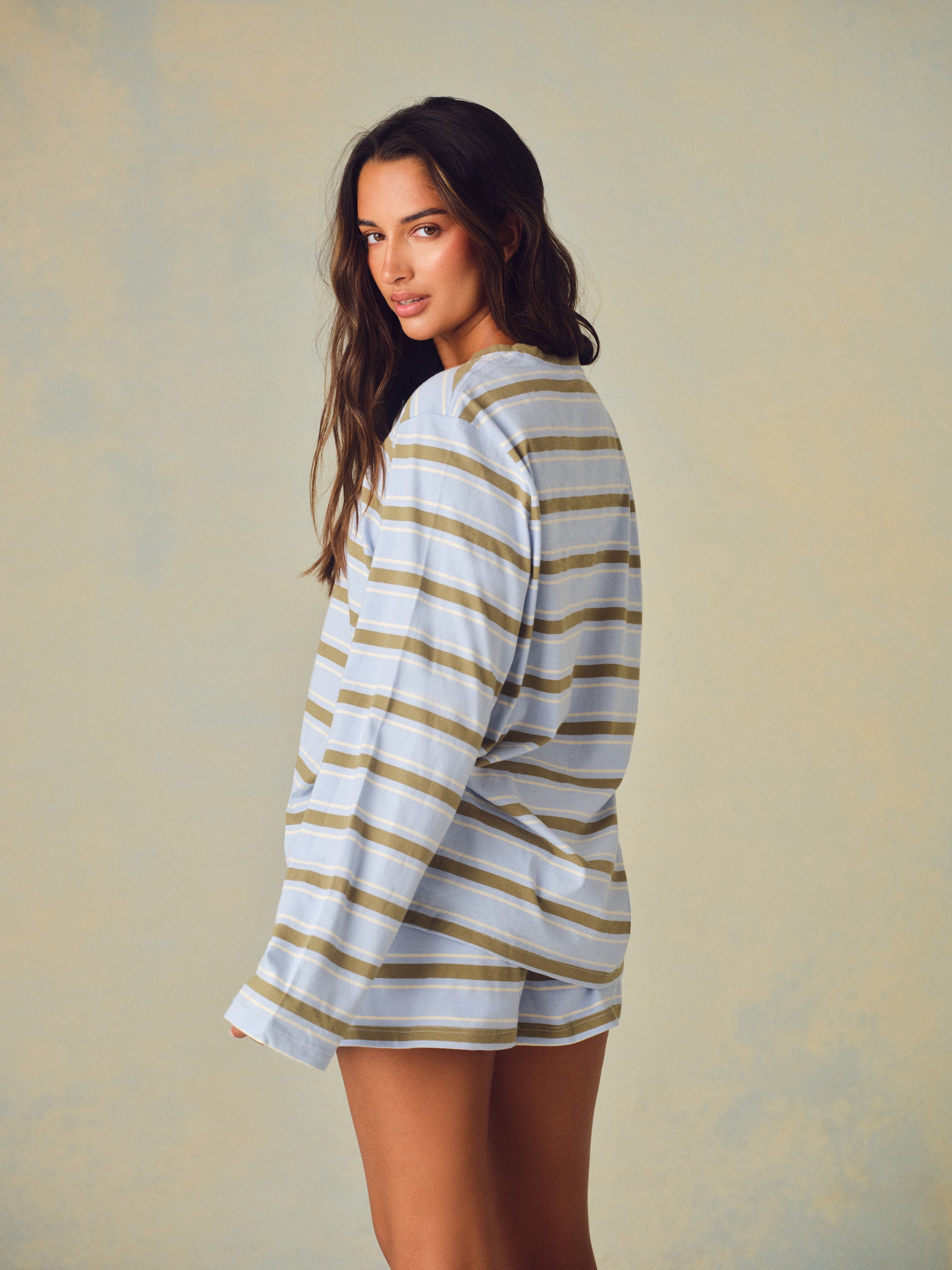 CLASSIC COTTON DAILY STRIPE LONG SLEEVE - PALMETTO