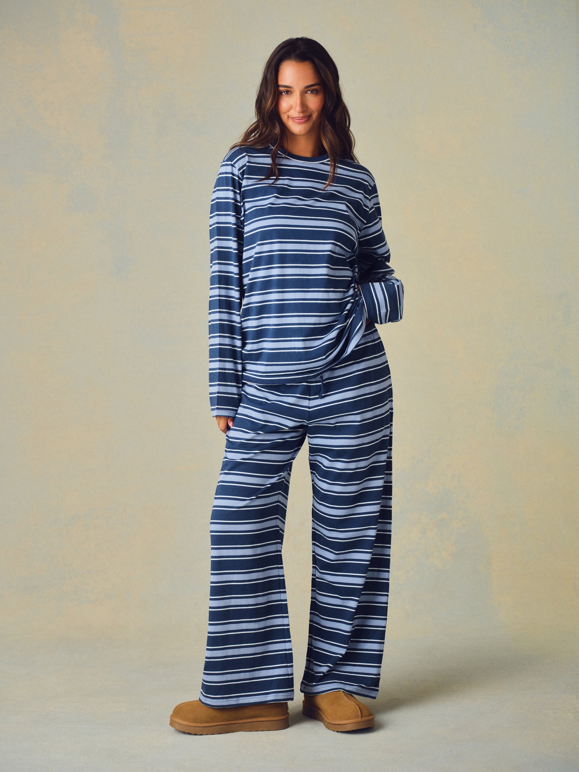 CLASSIC COTTON DAILY STRIPE LONG SLEEVE - HAMMOCK